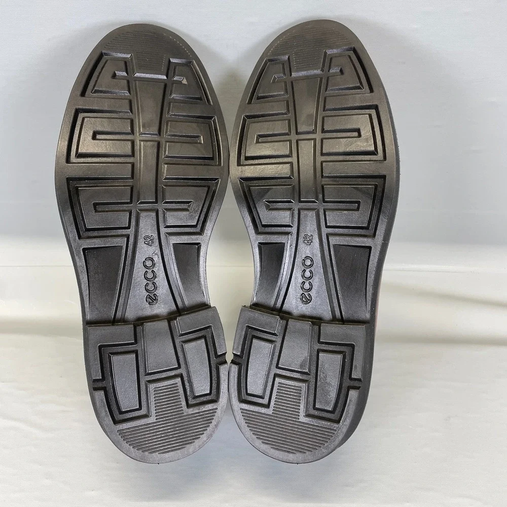Ecco Metropole London Penny Loafers Mens Size 42 US 8 Brown Leather Dress Shoes